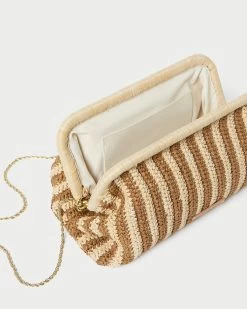 Loeffler Randall Trudie Natural/Brown Frame Clutch -Outlet Velin Studio Store TRUDIE CR NATBN 3