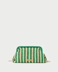 Loeffler Randall Trudie Natural/Green Frame Clutch