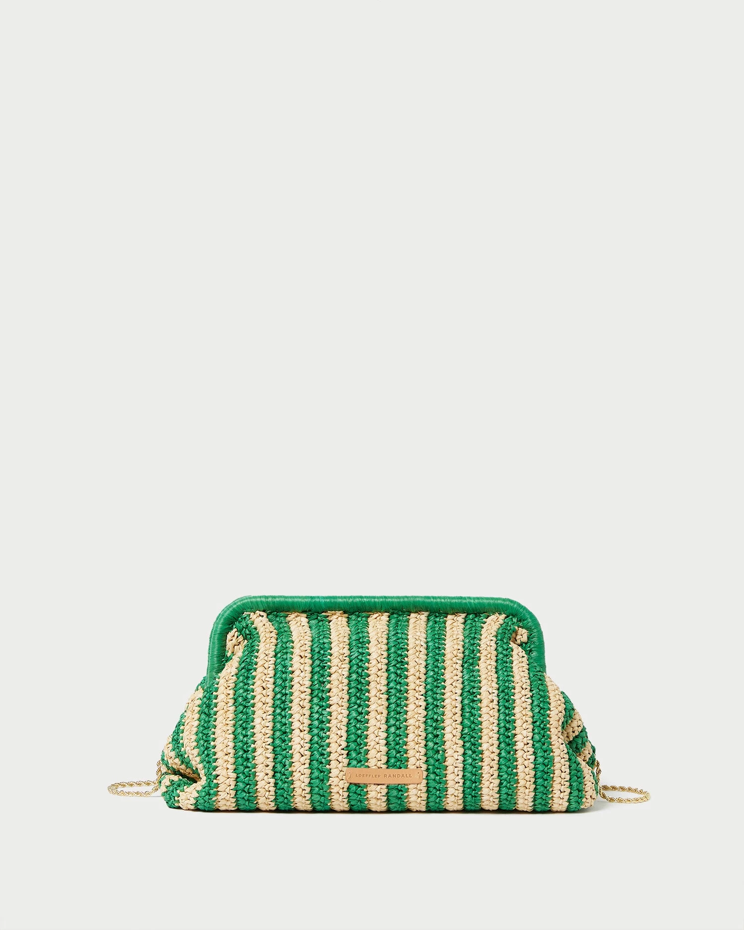 Loeffler Randall Trudie Natural/Green Frame Clutch 1 Loeffler Randall Trudie Natural/Green Frame Clutch