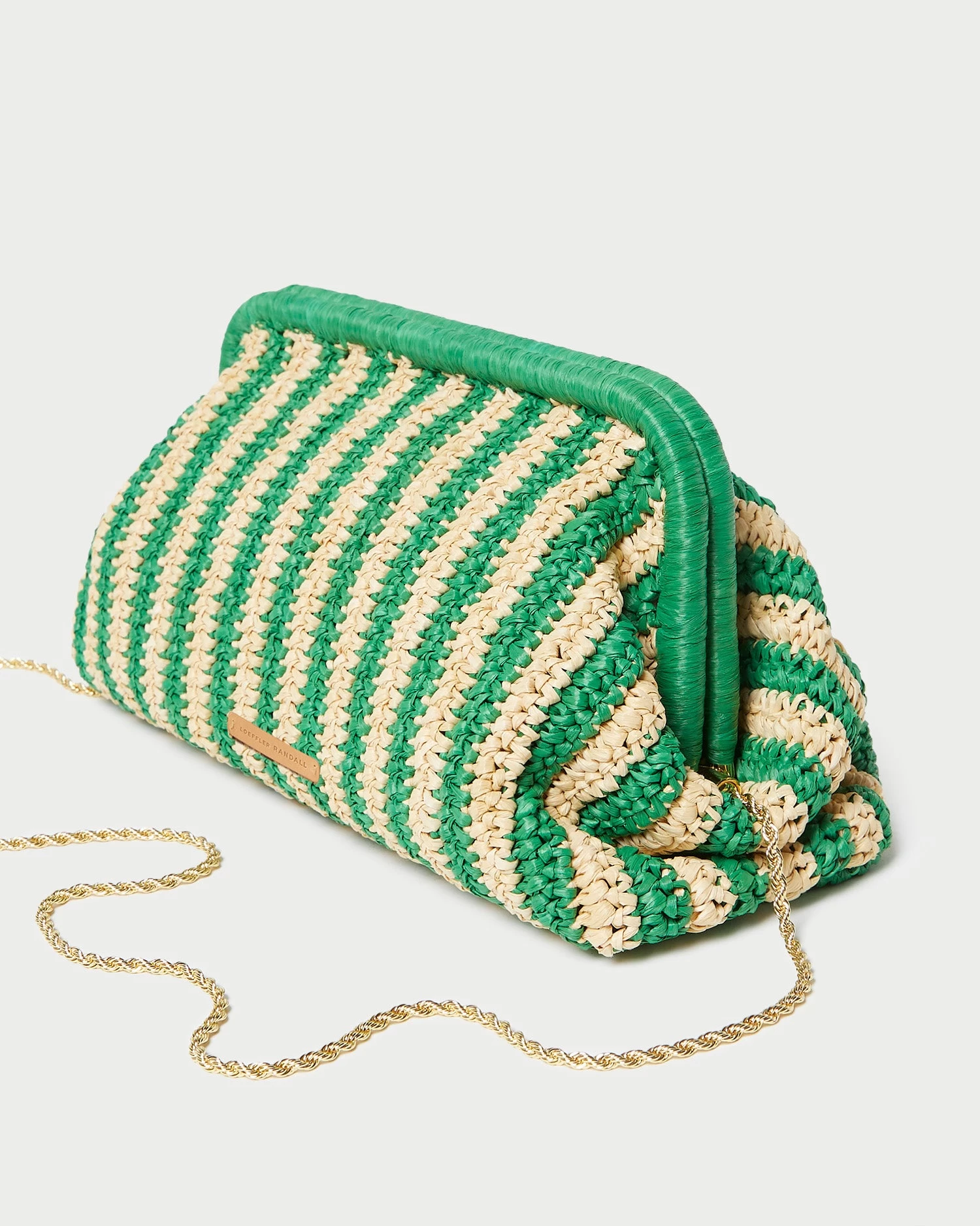 Loeffler Randall Trudie Natural/Green Frame Clutch 2 Loeffler Randall Trudie Natural/Green Frame Clutch - Image 2