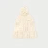 Loeffler Randall Ava Cream Knit Pompom Hat