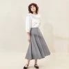 Loeffler Randall Wilda Grey Button-Front Skirt