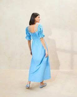 Loeffler Randall Yael Cornflower Gathered-Bodice Dress -Outlet Velin Studio Store YAEL CS CRNFL 051copy 13f86baf 84f4 420d 82fd 90c615e99fb8