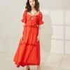 Loeffler Randall Yael Poppy Gathered Bodice Dress