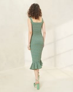 Loeffler Randall Yessica Plaid Ruffle-Hem Tank Dress -Outlet Velin Studio Store YESSICA GRBPL 3693copy