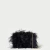 Loeffler Randall Zahara Black Mini Feather Pouch